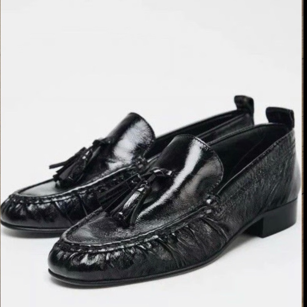 Zara Black Tassel Loafers